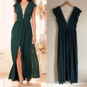 Lulu's Deep Green Maxi Dress